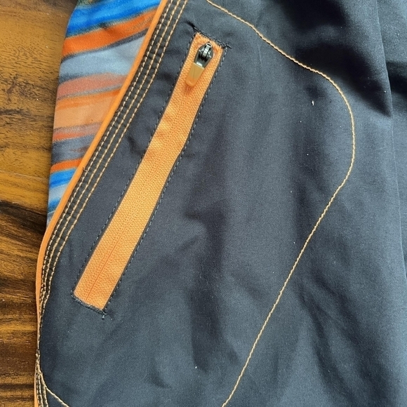 Nike Grey Orange Swim Trunks Shorts Men's XXL Zipper Pocket Tie Front Lined EUC - Picture 3 of 6